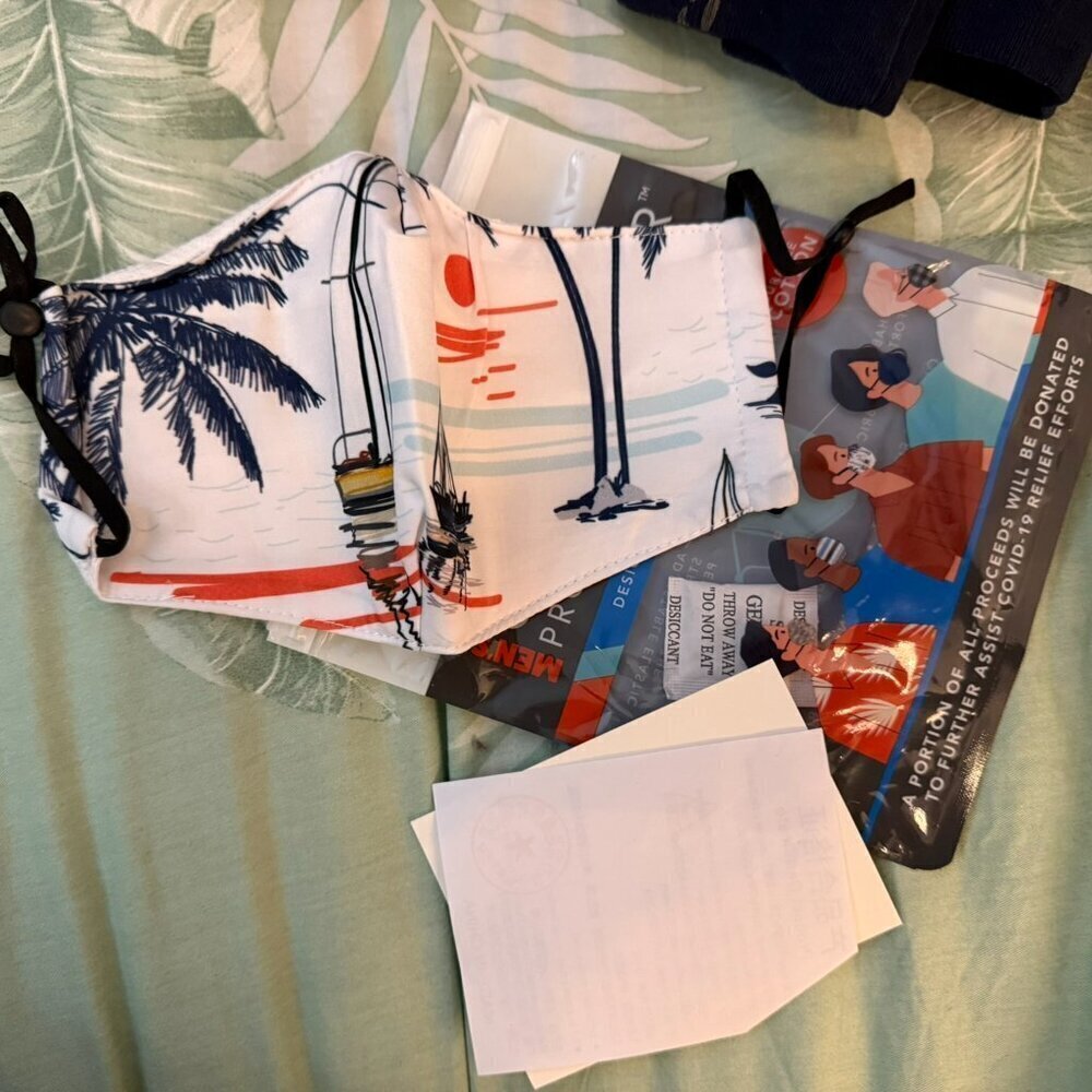 Care Cover reusable face mask - boat/water print - Opened, but never used
